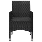 vidaXL Patio Bistro Set Bistro Table 3 Piece Poly Rattan and Tempered Glass