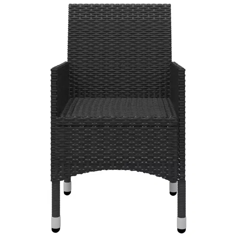 vidaXL Patio Bistro Set Bistro Table 3 Piece Poly Rattan and Tempered Glass
