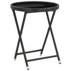 vidaXL Patio Bistro Set Bistro Table 3 Piece Poly Rattan and Tempered Glass