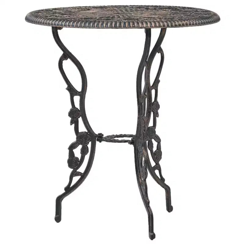 vidaXL Patio Bistro Set 3 Piece Outdoor Garden Table and Chair Cast Aluminum