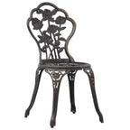vidaXL Patio Bistro Set 3 Piece Outdoor Garden Table and Chair Cast Aluminum
