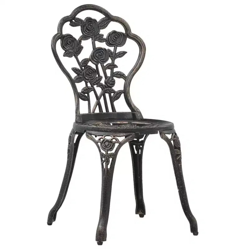 vidaXL Patio Bistro Set 3 Piece Outdoor Garden Table and Chair Cast Aluminum