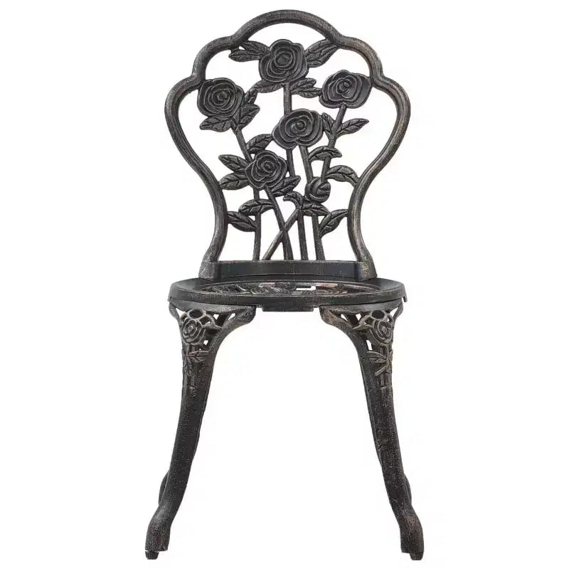 vidaXL Patio Bistro Set 3 Piece Outdoor Garden Table and Chair Cast Aluminum