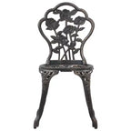 vidaXL Patio Bistro Set 3 Piece Outdoor Garden Table and Chair Cast Aluminum
