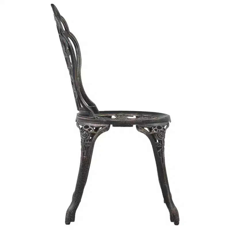 vidaXL Patio Bistro Set 3 Piece Outdoor Garden Table and Chair Cast Aluminum