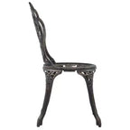 vidaXL Patio Bistro Set 3 Piece Outdoor Garden Table and Chair Cast Aluminum