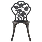 vidaXL Patio Bistro Set 3 Piece Outdoor Garden Table and Chair Cast Aluminum