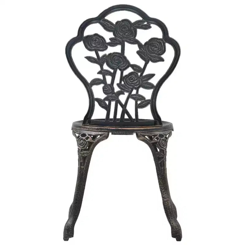 vidaXL Patio Bistro Set 3 Piece Outdoor Garden Table and Chair Cast Aluminum