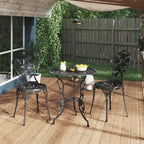 vidaXL Patio Bistro Set 3 Piece Outdoor Garden Table and Chair Cast Aluminum