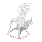 vidaXL Patio Bistro Set 3 Piece Outdoor Garden Table and Chair Cast Aluminum