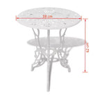 vidaXL Patio Bistro Set 3 Piece Outdoor Garden Table and Chair Cast Aluminum