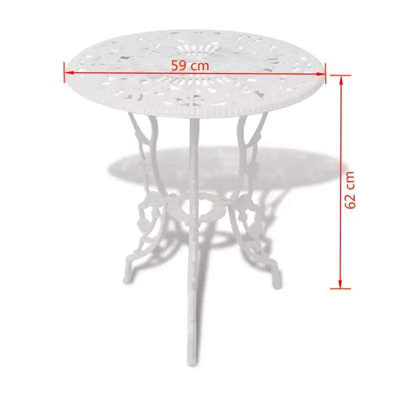 vidaXL Patio Bistro Set 3 Piece Outdoor Garden Table and Chair Cast Aluminum