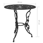 vidaXL Patio Bistro Set 3 Piece Outdoor Garden Table and Chair Cast Aluminum