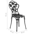 vidaXL Patio Bistro Set 3 Piece Outdoor Garden Table and Chair Cast Aluminum