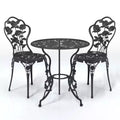vidaXL Patio Bistro Set 3 Piece Outdoor Garden Table and Chair Cast Aluminum