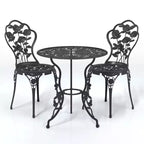vidaXL Patio Bistro Set 3 Piece Outdoor Garden Table and Chair Cast Aluminum