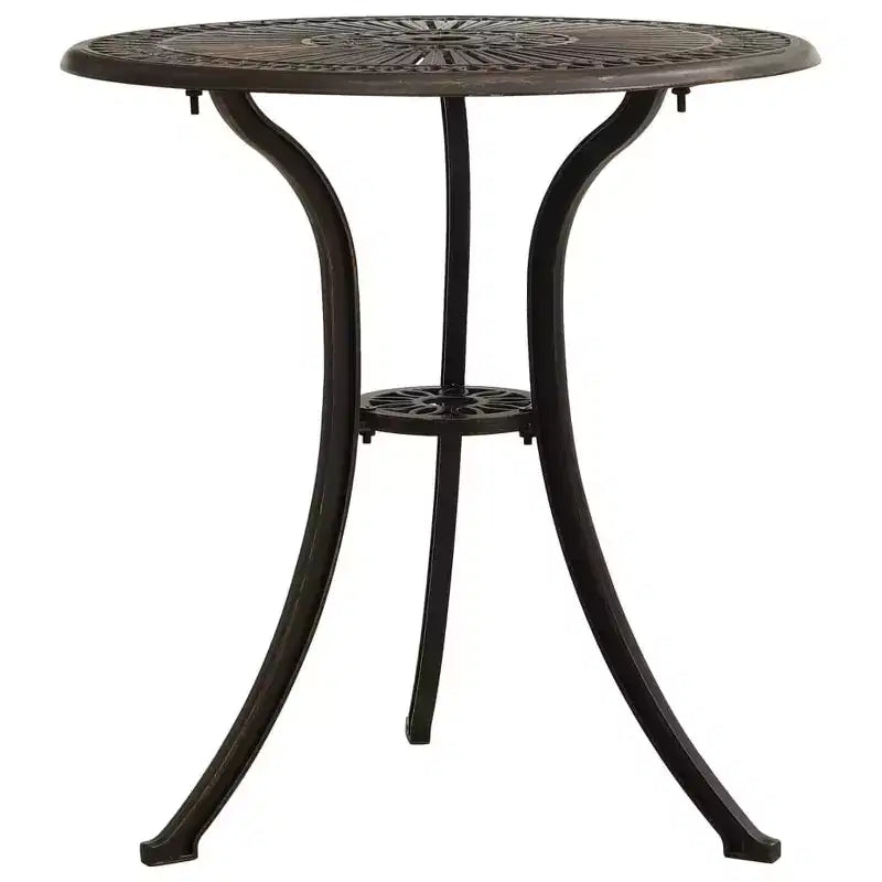 vidaXL Bistro Set Patio Table and Chairs Outdoor Garden 3 Piece Cast Aluminum