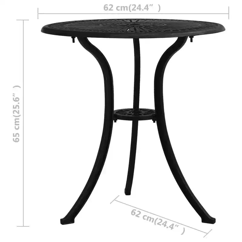 vidaXL Bistro Set Patio Table and Chairs Outdoor Garden 3 Piece Cast Aluminum