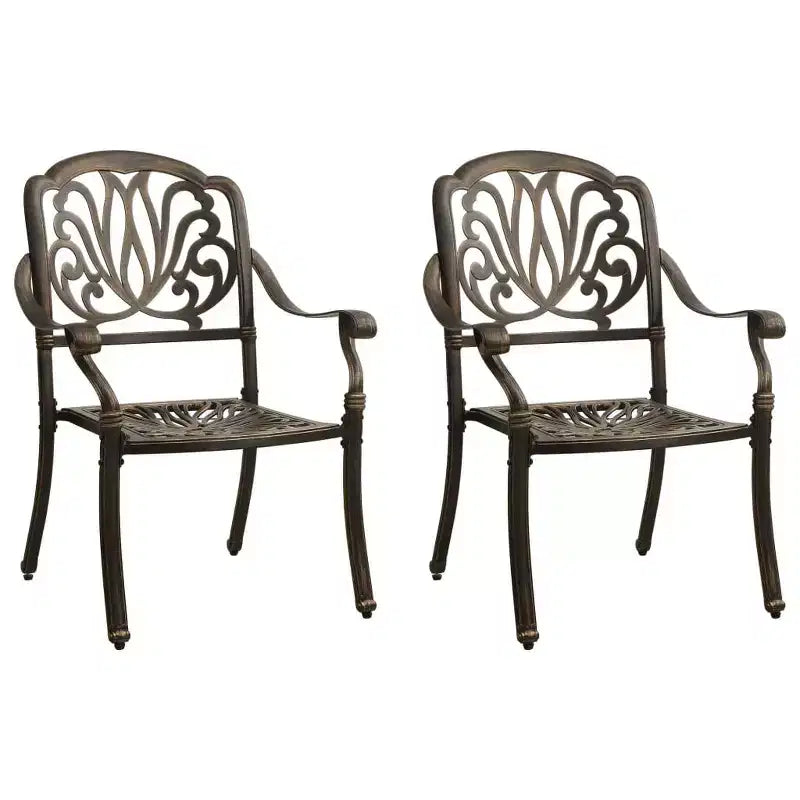 vidaXL Bistro Set Patio Table and Chairs Outdoor Garden 3 Piece Cast Aluminum