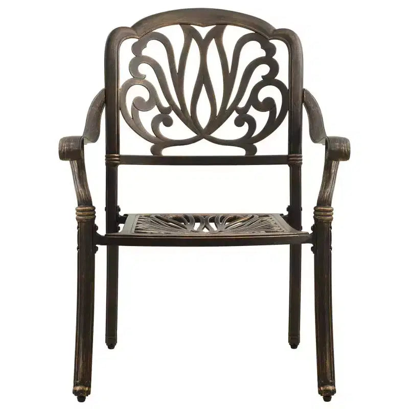 vidaXL Bistro Set Patio Table and Chairs Outdoor Garden 3 Piece Cast Aluminum
