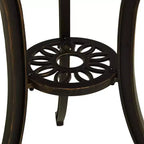 vidaXL Bistro Set Patio Table and Chairs Outdoor Garden 3 Piece Cast Aluminum