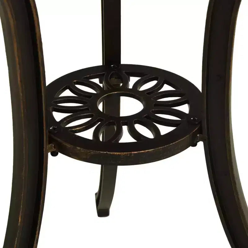 vidaXL Bistro Set Patio Table and Chairs Outdoor Garden 3 Piece Cast Aluminum
