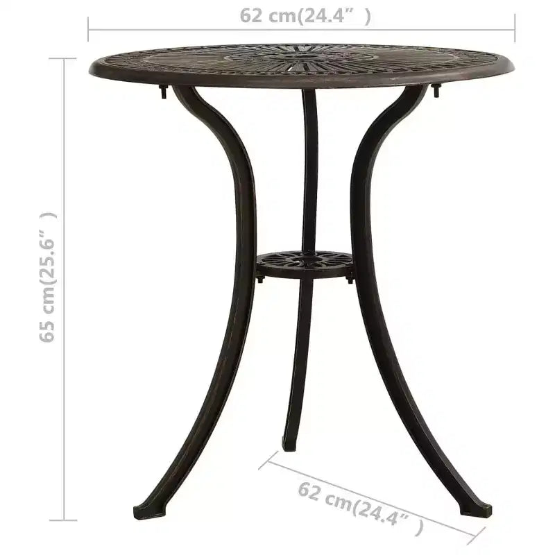 vidaXL Bistro Set Patio Table and Chairs Outdoor Garden 3 Piece Cast Aluminum