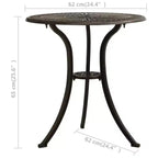 vidaXL Bistro Set Patio Table and Chairs Outdoor Garden 3 Piece Cast Aluminum