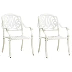 vidaXL Bistro Set Patio Table and Chairs Outdoor Garden 3 Piece Cast Aluminum