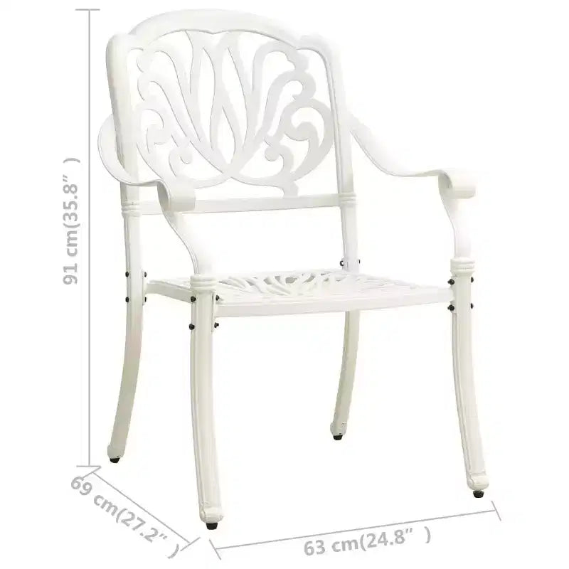 vidaXL Bistro Set Patio Table and Chairs Outdoor Garden 3 Piece Cast Aluminum