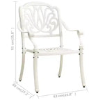 vidaXL Bistro Set Patio Table and Chairs Outdoor Garden 3 Piece Cast Aluminum