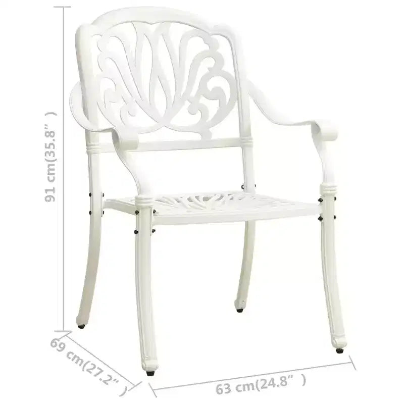 vidaXL Bistro Set Patio Table and Chairs Outdoor Garden 3 Piece Cast Aluminum