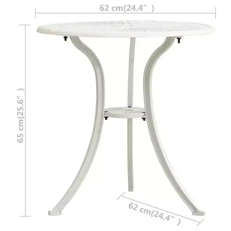 vidaXL Bistro Set Patio Table and Chairs Outdoor Garden 3 Piece Cast Aluminum