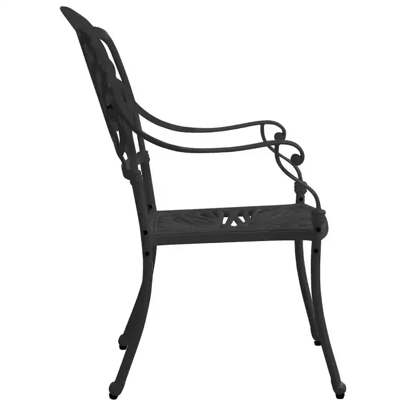 vidaXL Bistro Set Patio Table and Chairs Outdoor Garden 3 Piece Cast Aluminum