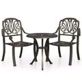 vidaXL Bistro Set Patio Table and Chairs Outdoor Garden 3 Piece Cast Aluminum
