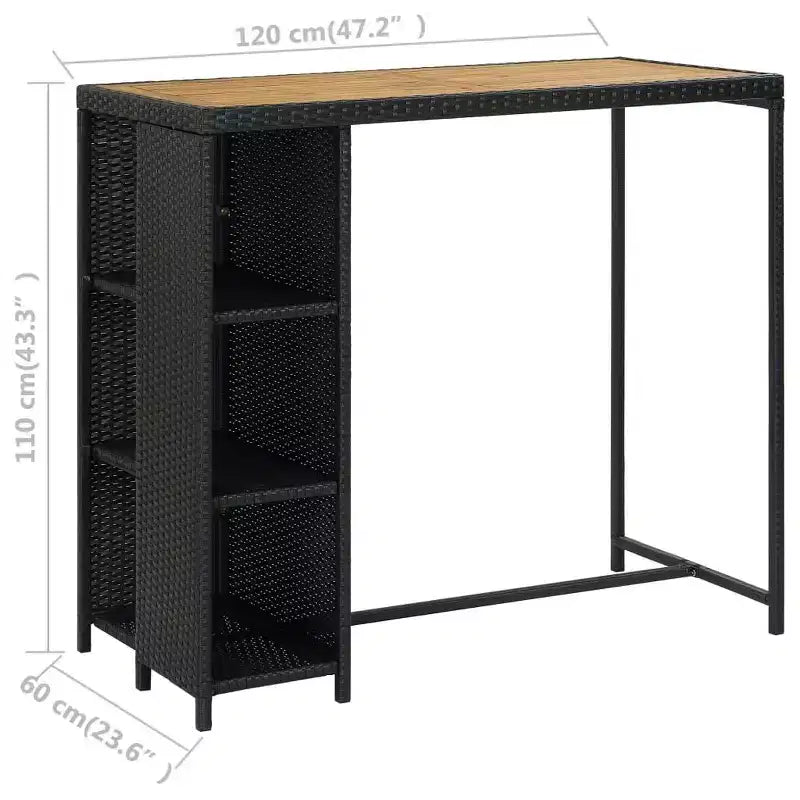 vidaXL Garden Bar Set Poly rattan Medium Removable Covers