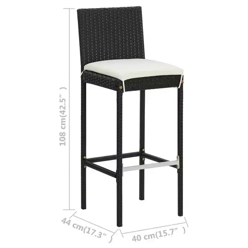 vidaXL Garden Bar Set Poly rattan Medium Removable Covers