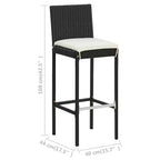 vidaXL Garden Bar Set Poly rattan Medium Removable Covers