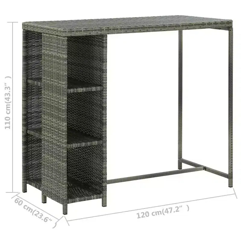 vidaXL Garden Bar Set Poly rattan Medium Removable Covers