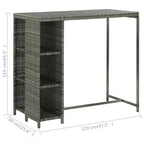 vidaXL Garden Bar Set Poly rattan Medium Removable Covers