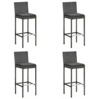 vidaXL Garden Bar Set Poly rattan Medium Removable Covers