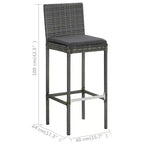 vidaXL Garden Bar Set Poly rattan Medium Removable Covers