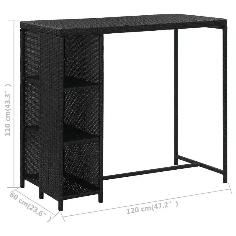 vidaXL Garden Bar Set Poly rattan Medium Removable Covers