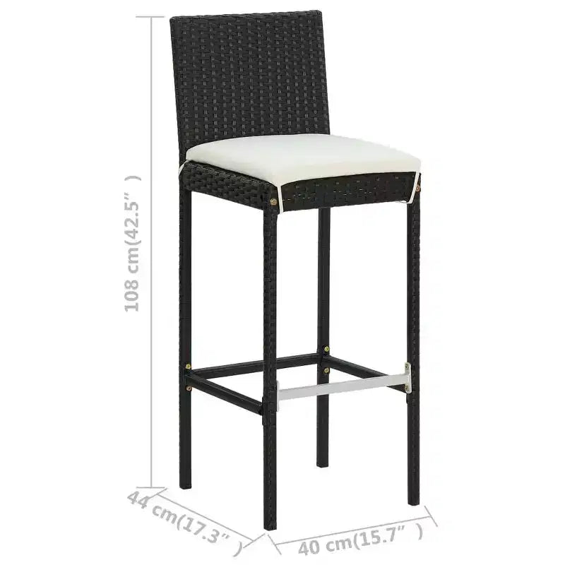 vidaXL Garden Bar Set Poly rattan Medium Removable Covers