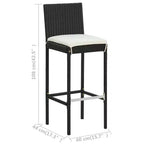 vidaXL Garden Bar Set Poly rattan Medium Removable Covers