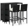 vidaXL Garden Bar Set Poly rattan Medium Removable Covers