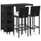 vidaXL Garden Bar Set Poly rattan Medium Removable Covers
