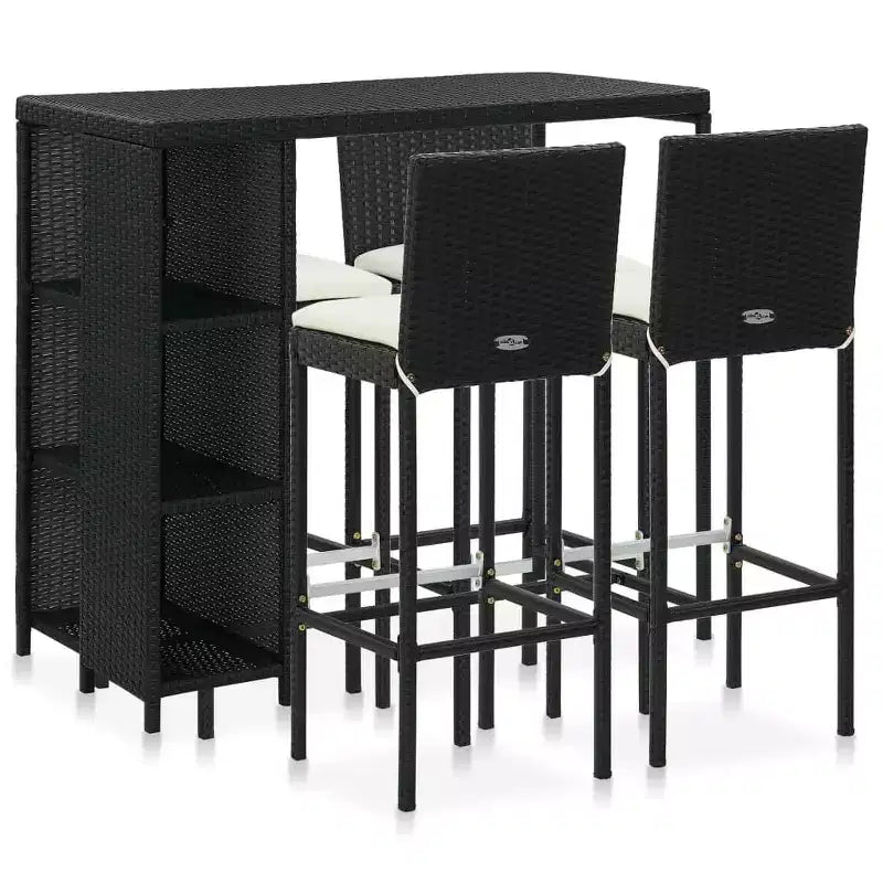 vidaXL Garden Bar Set Poly rattan Medium Removable Covers