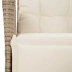 vidaXL 3 Piece Bistro Set with Cushions Brown Poly Rattan