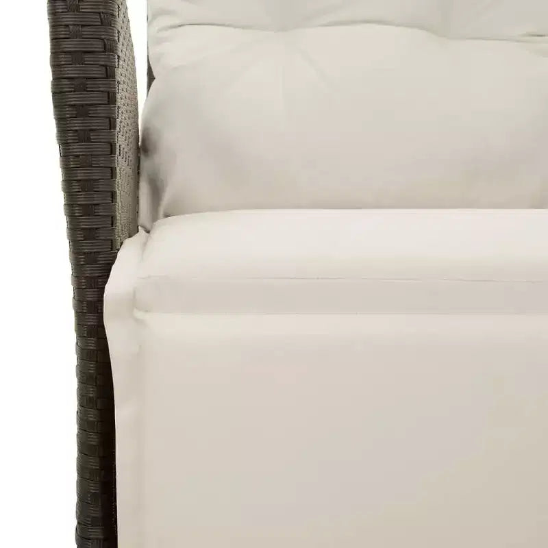 vidaXL 3 Piece Bistro Set with Cushions Brown Poly Rattan